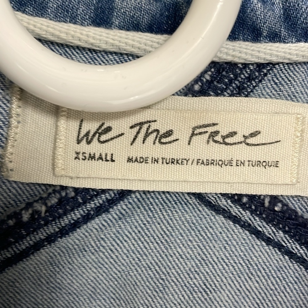 We The Free Denim Mini Dress by Free People . Oversized . Pockets. NEW Condition - Picture 2 of 9